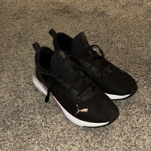 Puma Black Sneakers with Pink Accents